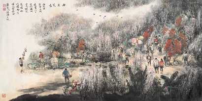 朱永成 丙戌（2006年）作 西关花墟 镜心